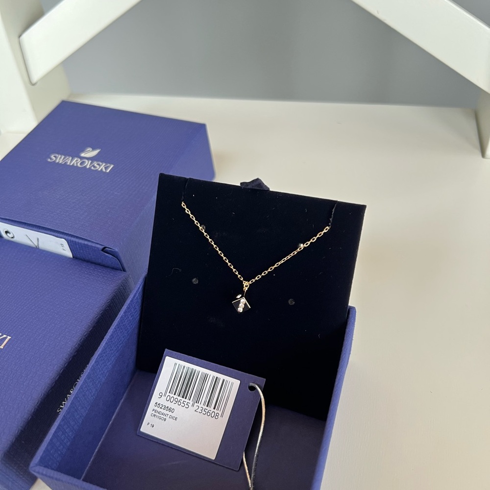 Swarovski Gold Die Necklace Brand New